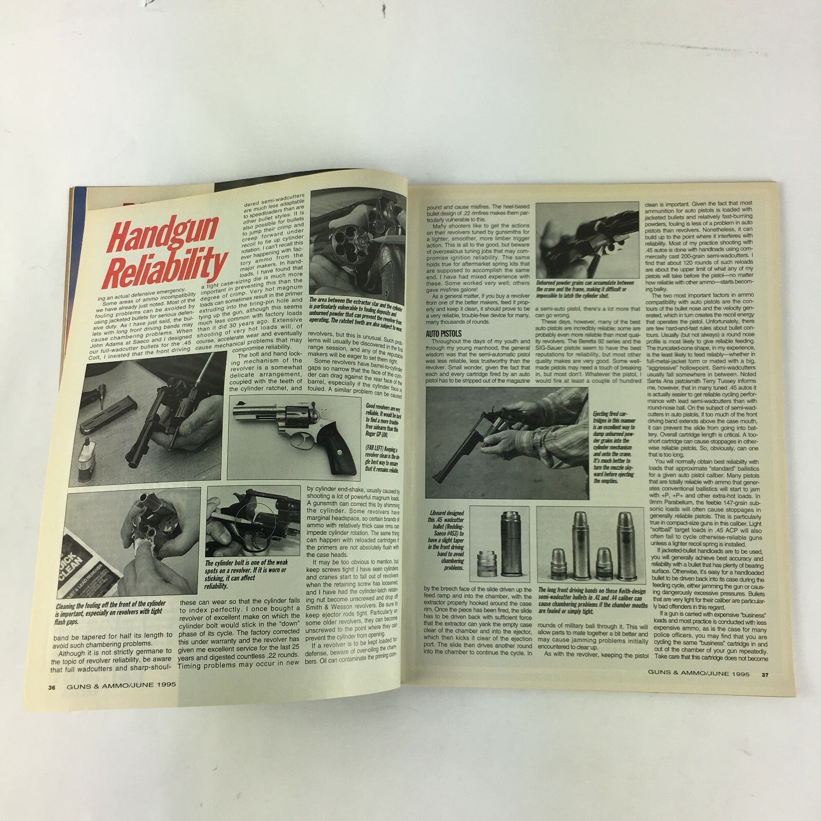 July 1995 Guns & Ammo Magazines Handgun Reliability Combat Revolver