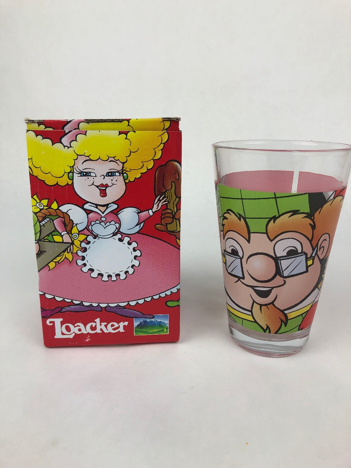 Loacker Wafers Cookies Elf Glass Cup Tumbler 5” NIB FSTSHP