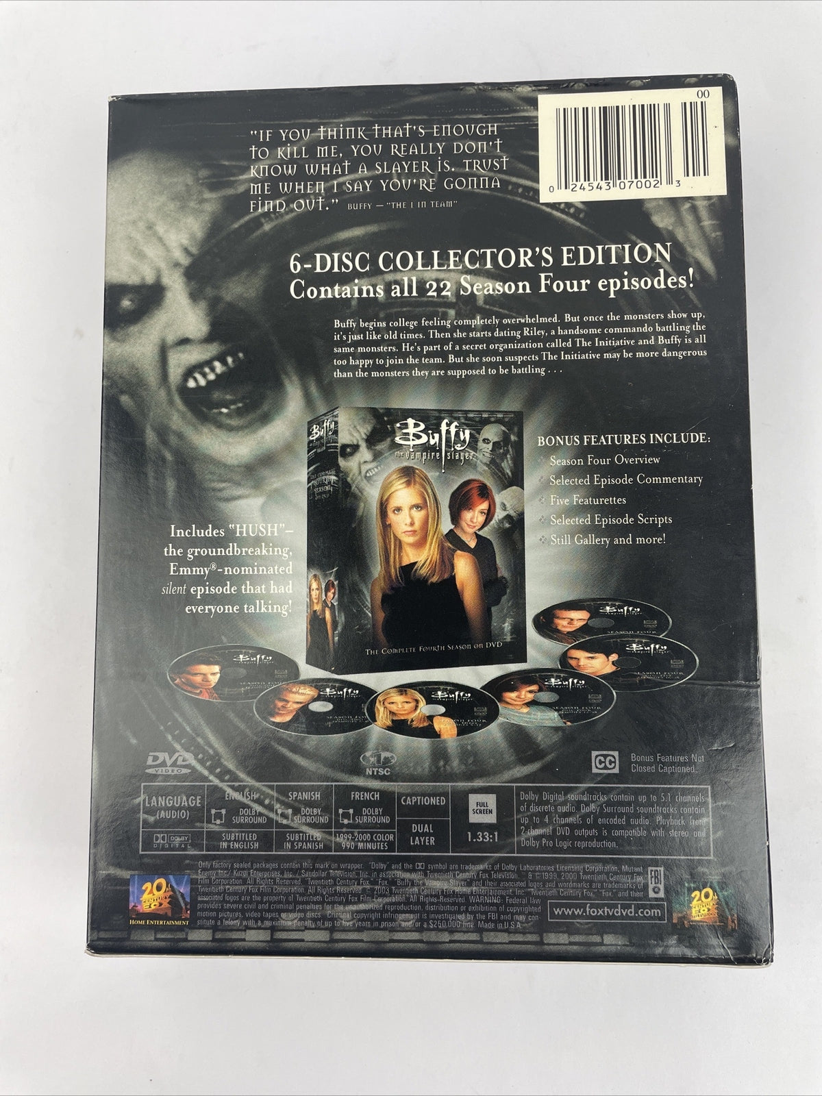 Buffy the Vampire Slayer - The Complete Fourth Season on DVD Video VGC