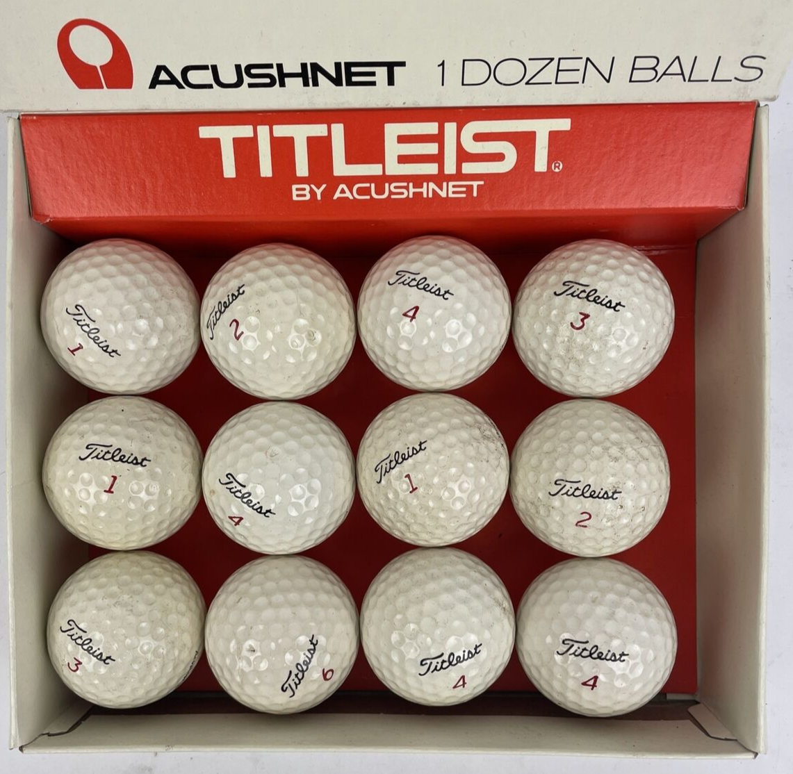 Titleist by Acushnet 1 Dozen Golf Balls Acushnet 12 x Balls W Original Box VNTG
