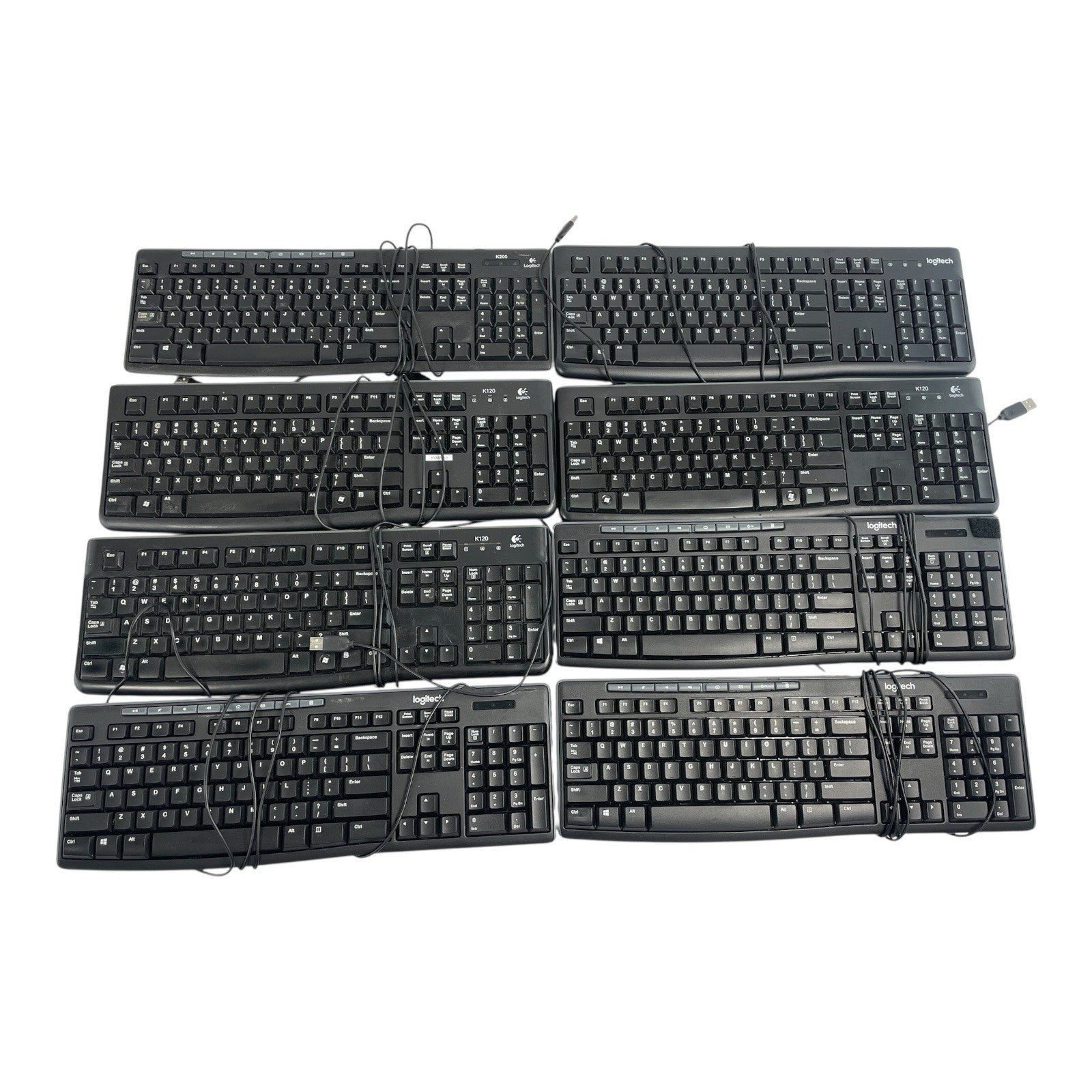 Lot of 8  Logitech Keyboards Wired USB  K120 Y-U0011 K200