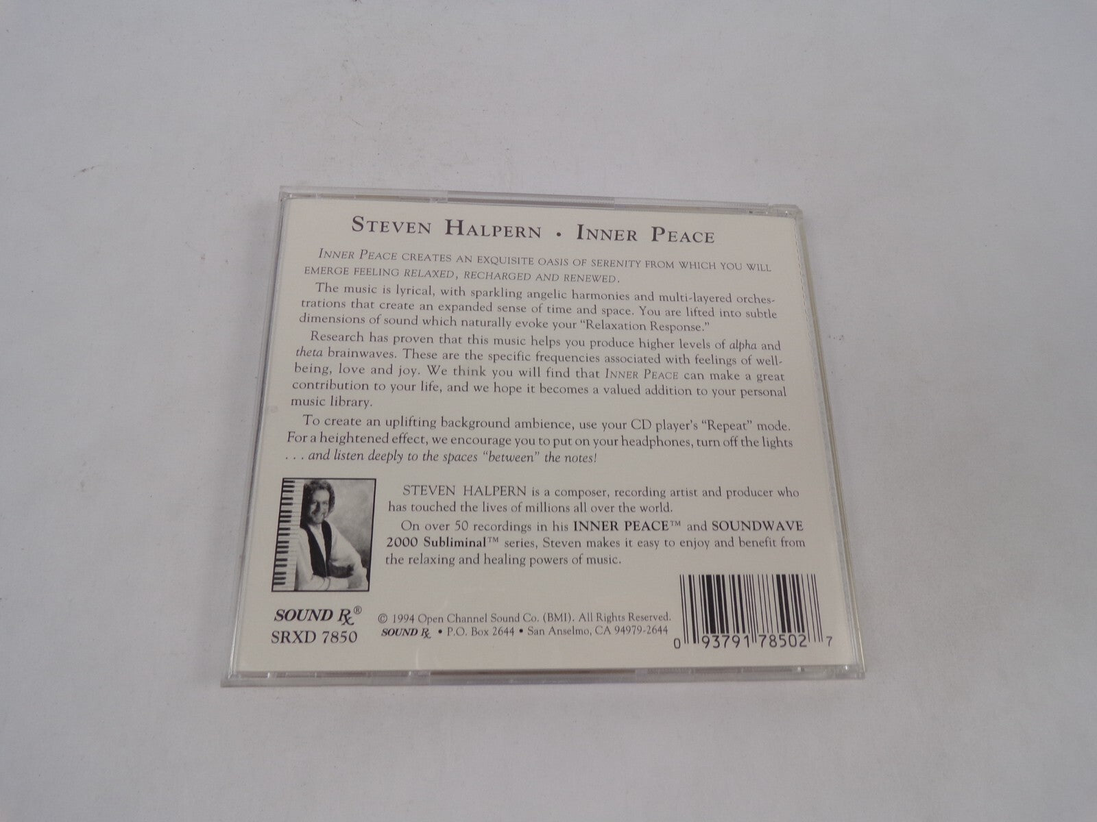 Steven Halpern Inner Peace Music For Realaxation & Well-Being Inner Peace CD#71
