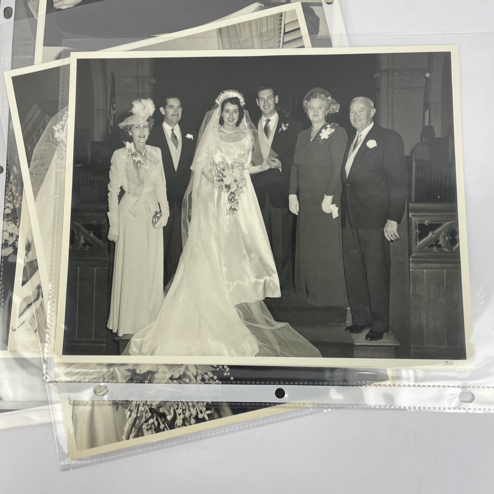 Vintage Large Photos Lot of 2 American Family Wedding Party 1960s Pictures 8x10