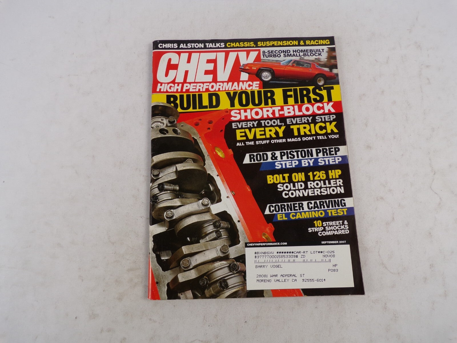 September 2007 Chevy High Performance Short Block Bolt On 126 HP Solid Roller