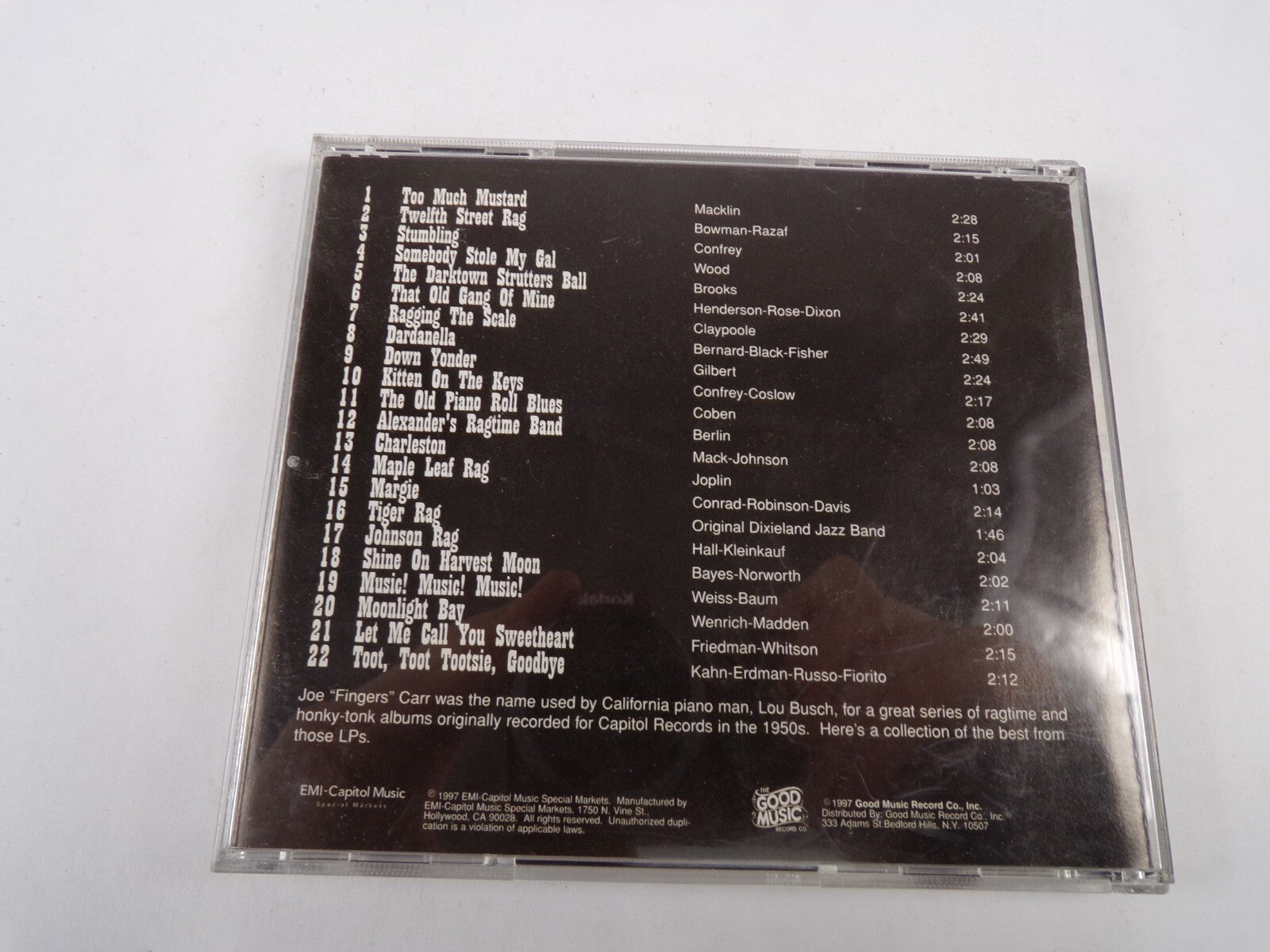 Joe Fingers Carr Honky Tonk Hits Too Much Mustard Down Yonder Stumbling CD#21