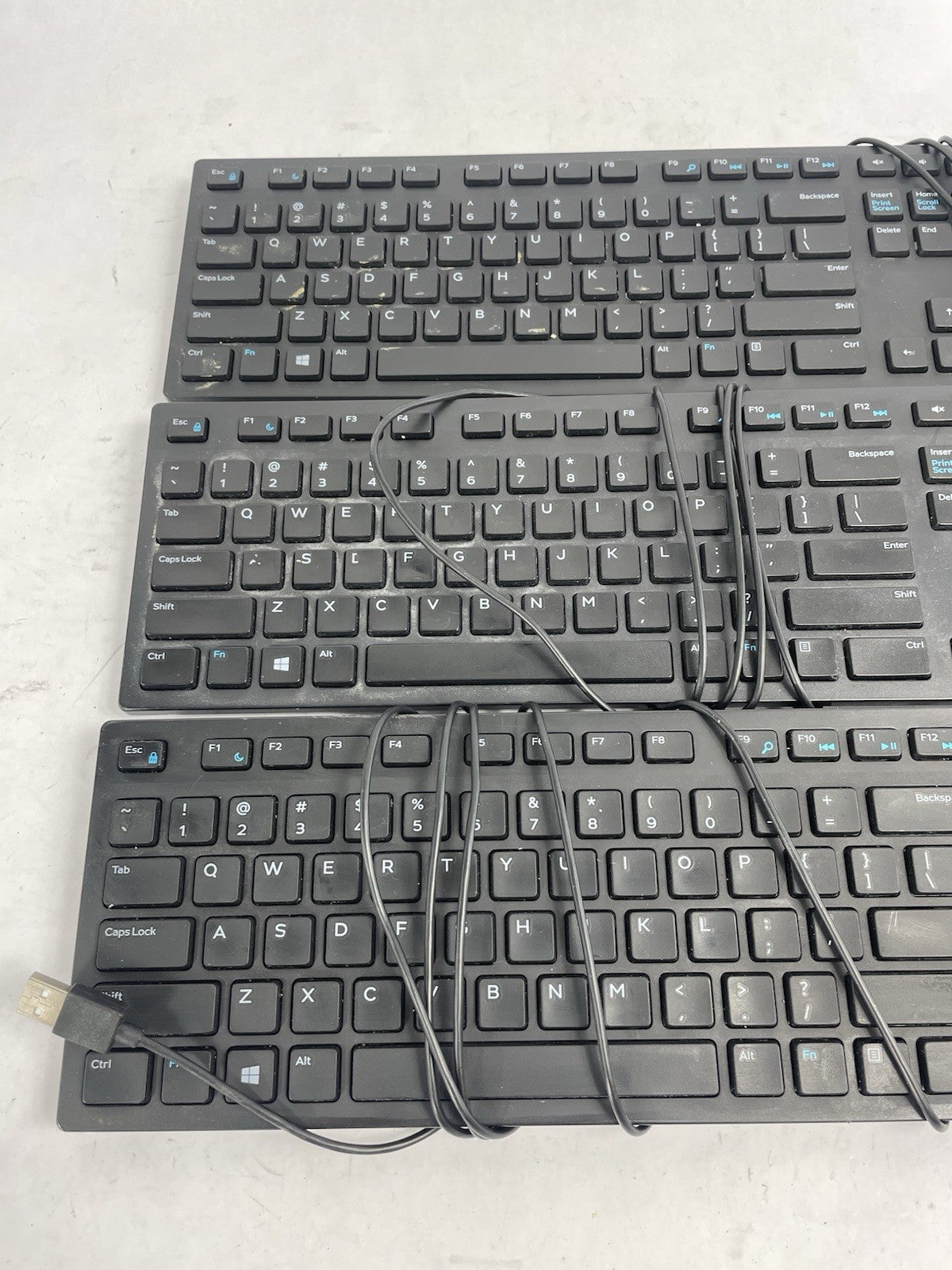 Lot of 3 Dell 0644G3 USB Keyboards - Black