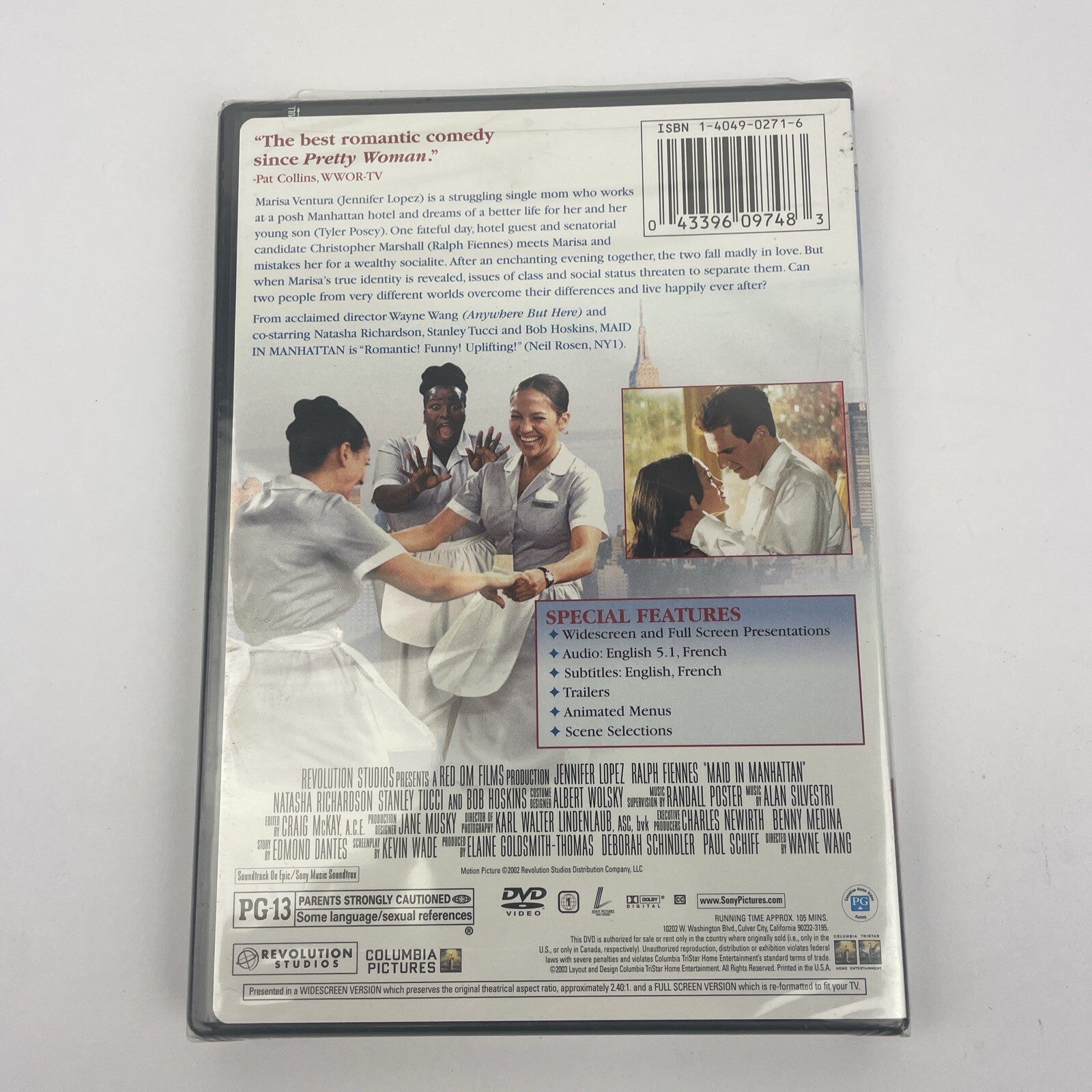 Maid in Manhattan (DVD, 2001/2002) Jennifer Lopez Ralph Fiennes - Brand New