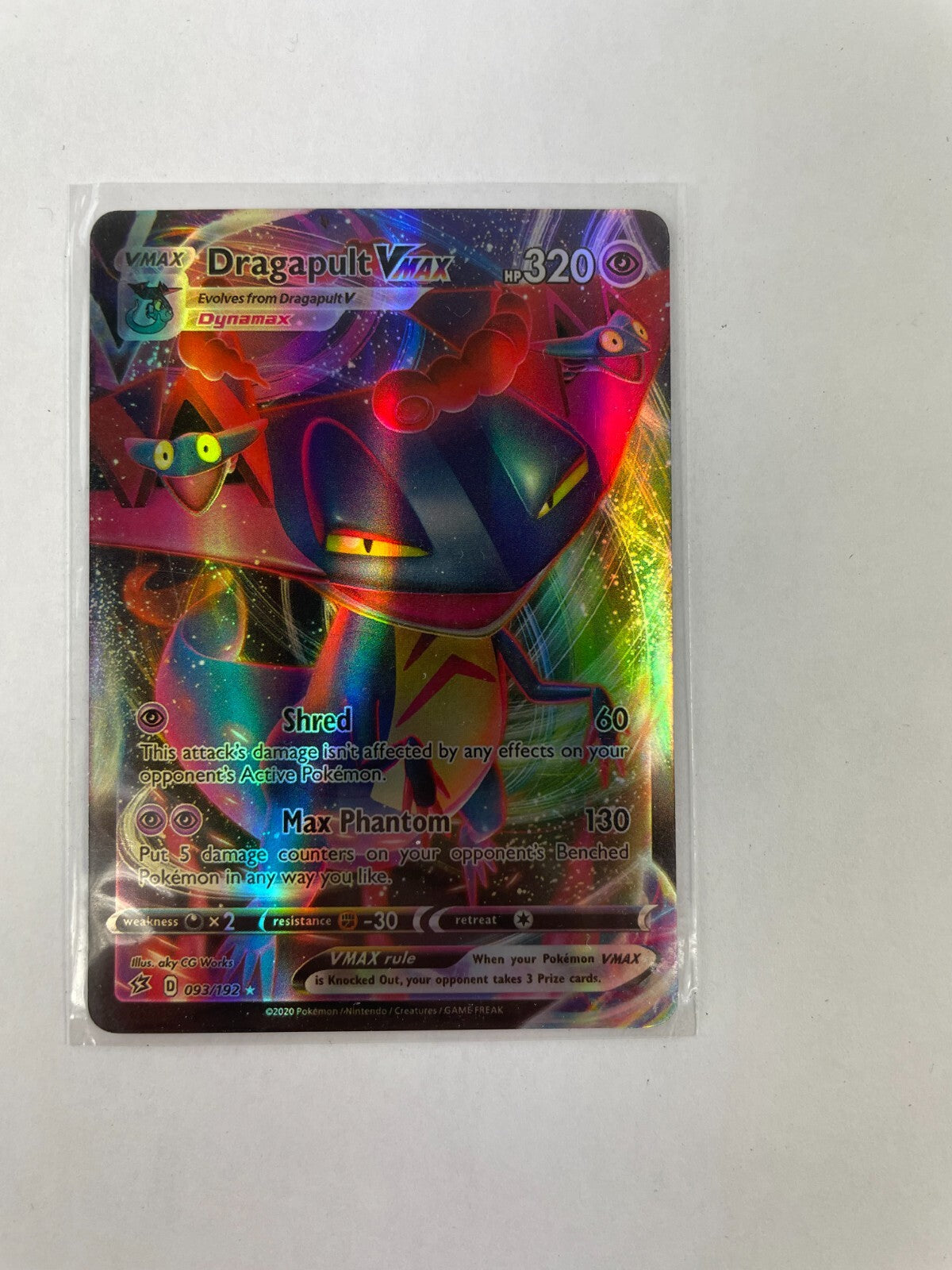 Pokemon Dragapult Vmax HP 320 Shred 60 Max Phantom 130 093/192