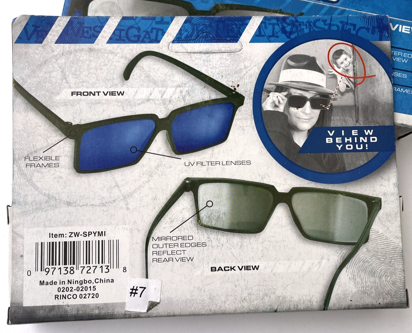 2 x Top Secret Spy Glasses - Magic Trick Rear-View Mirror Glasses Joke/Gag/Prank