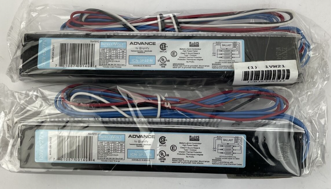 Lot of 2 x Brand New Philips Advance IntelliVolt Centium ICN-3P32-N - LOOK
