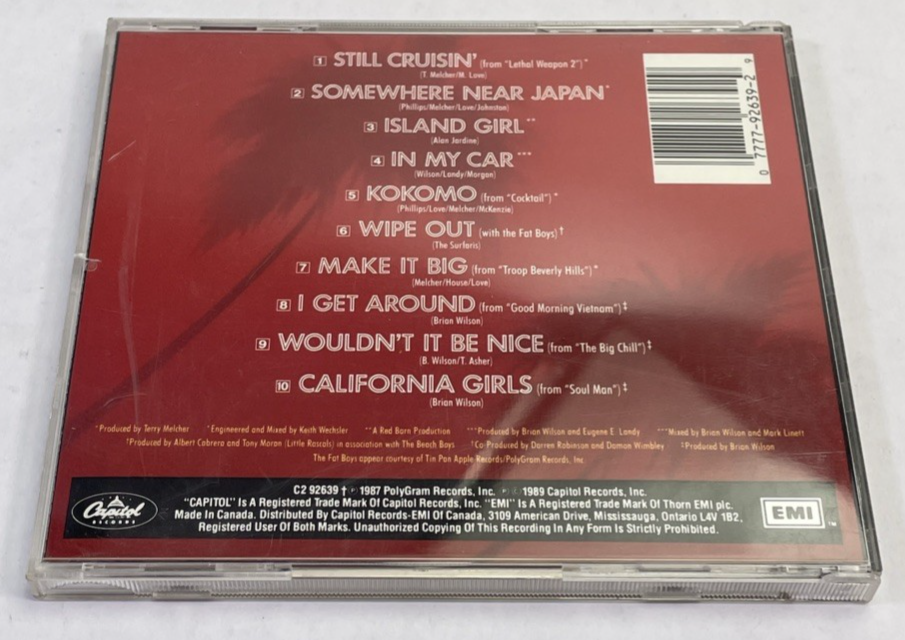 THE BEACH BOYS - STILL CRUISIN' Digital Audio CD 1989 Capitol Records 10 Tracks