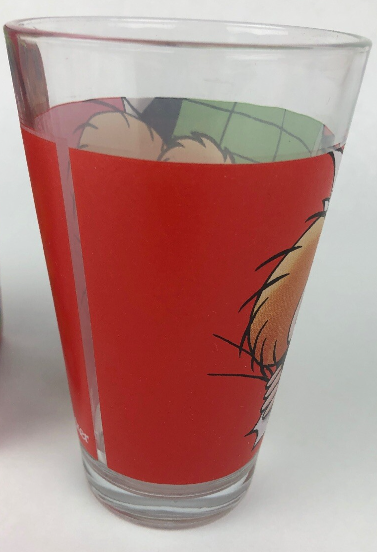 Loacker Wafers Cookies Elf Glass Cup Tumbler 5” Rare Collectible NIB Red/Green