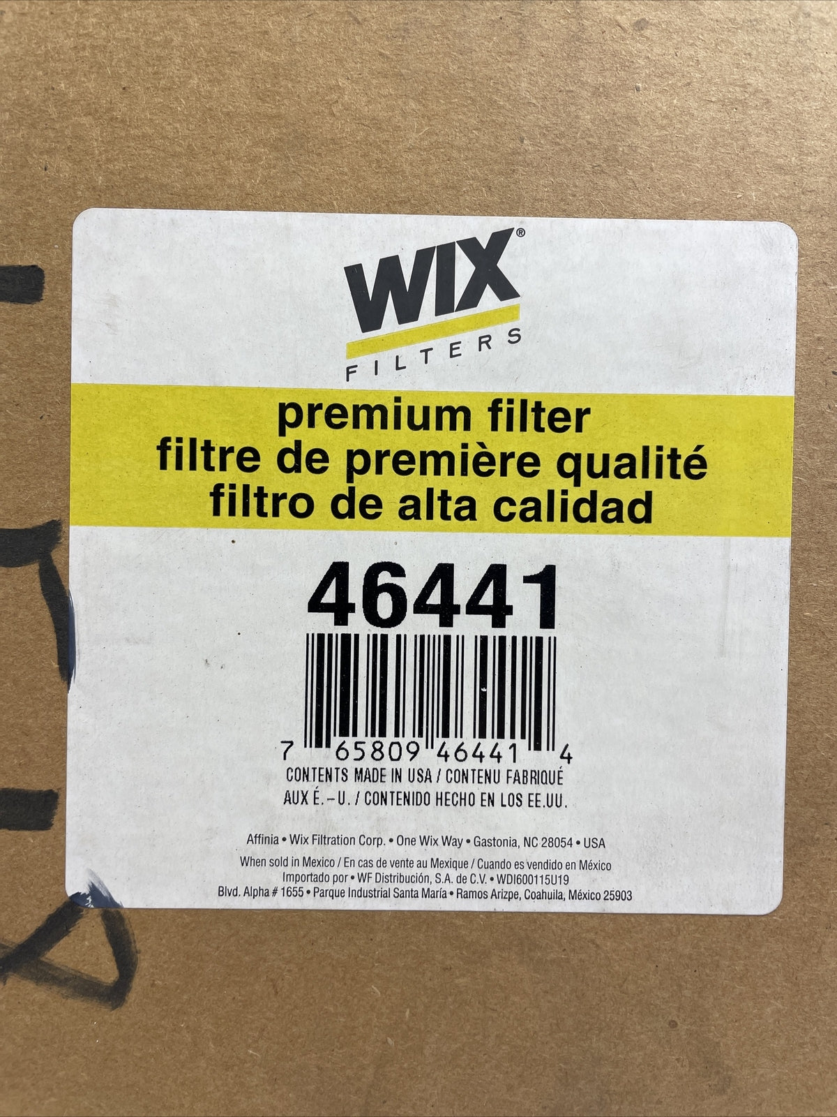 Wix Premium Filters Genuine Air Filter Part No. 46441 Made in the U.S.A.