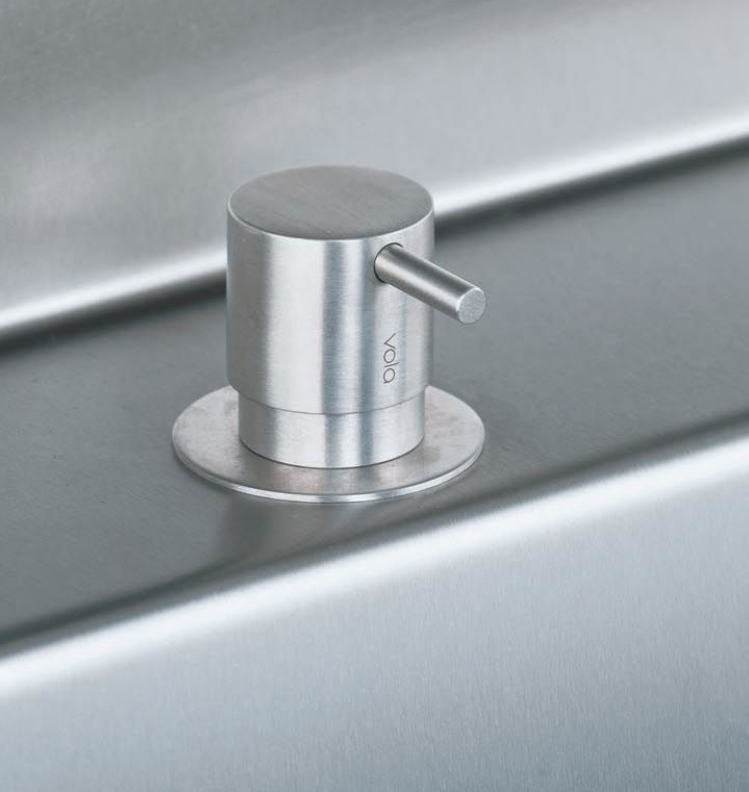 Vola Stop Valve S50DH Stop Valve, Standard 25 mm, Anti-Clockwise polished chrome