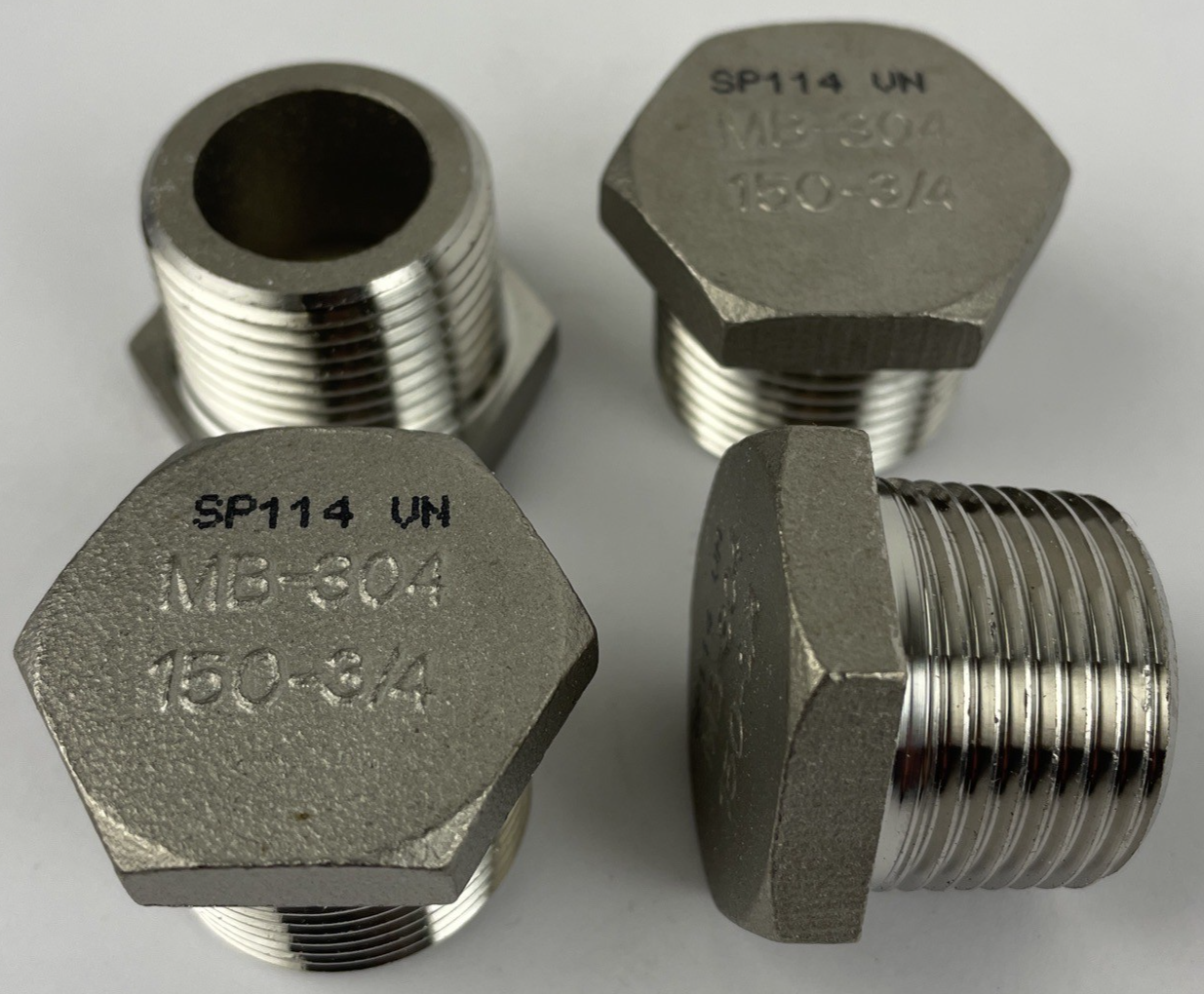 Lot of 4 x 150-3/4 NPT Threaded Hex Head plug MB-304 Stainless Pipe Fittings