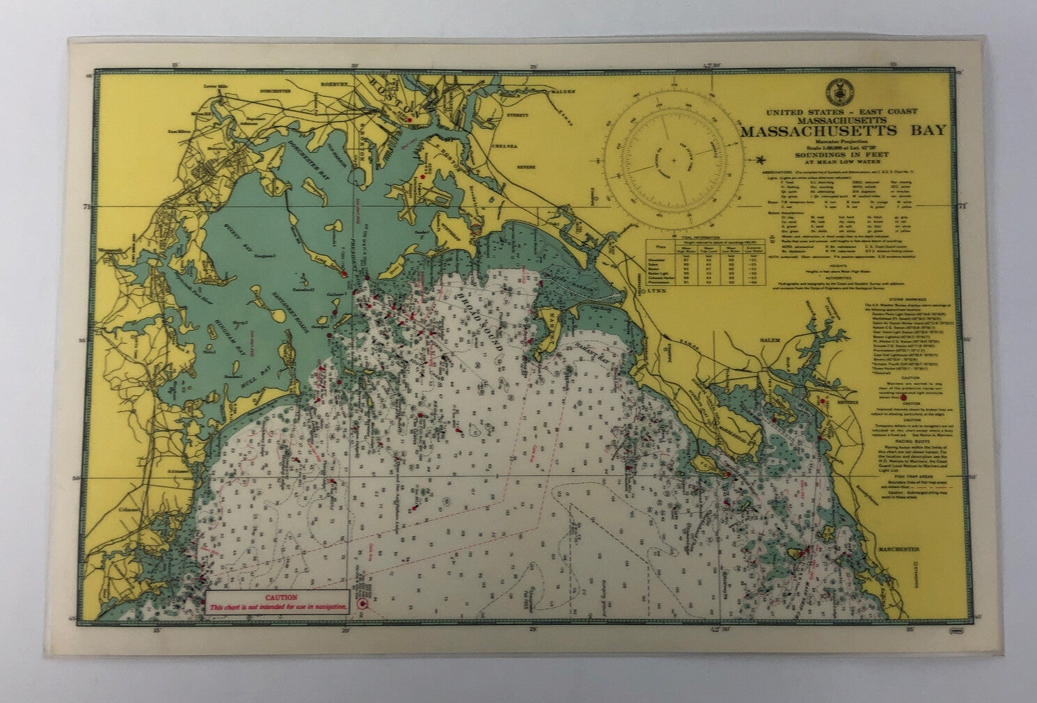 Massachusetts Bay Massachusetts United States Nautical Sonar Chart Map Laminated