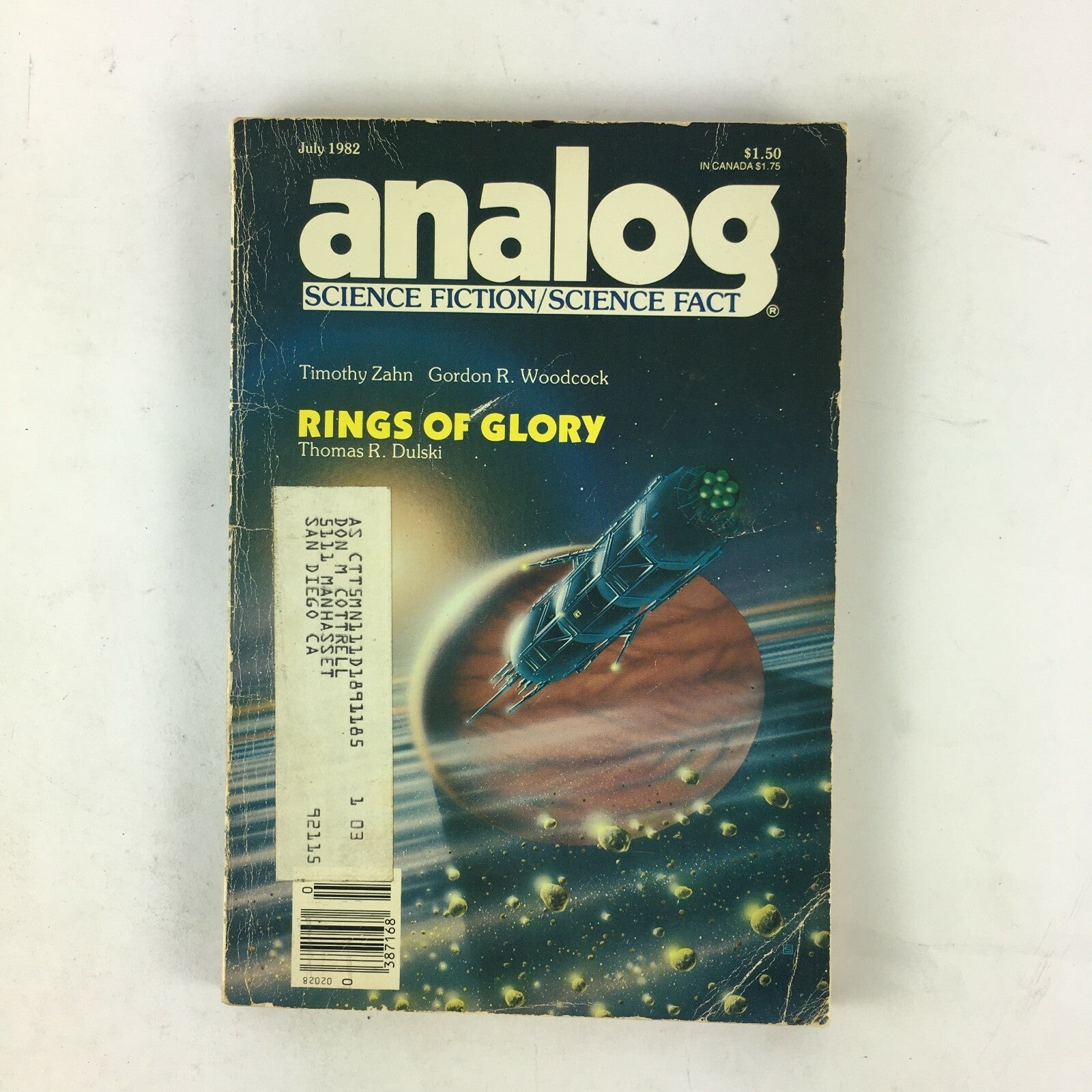July 1982 Analog Science Fiction Fact Magazine Rings Of Glory Timothy Zahn