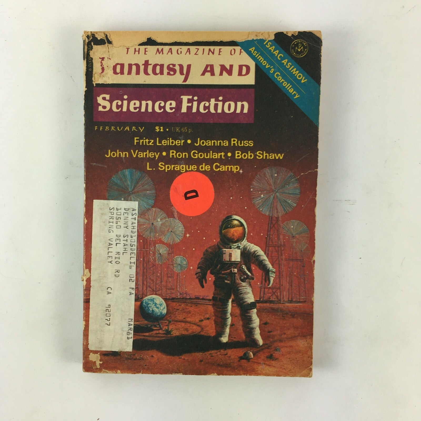 February Fantasy & Science Fiction Magazine Fritz Leiber JoannaRuss Ron Goulart