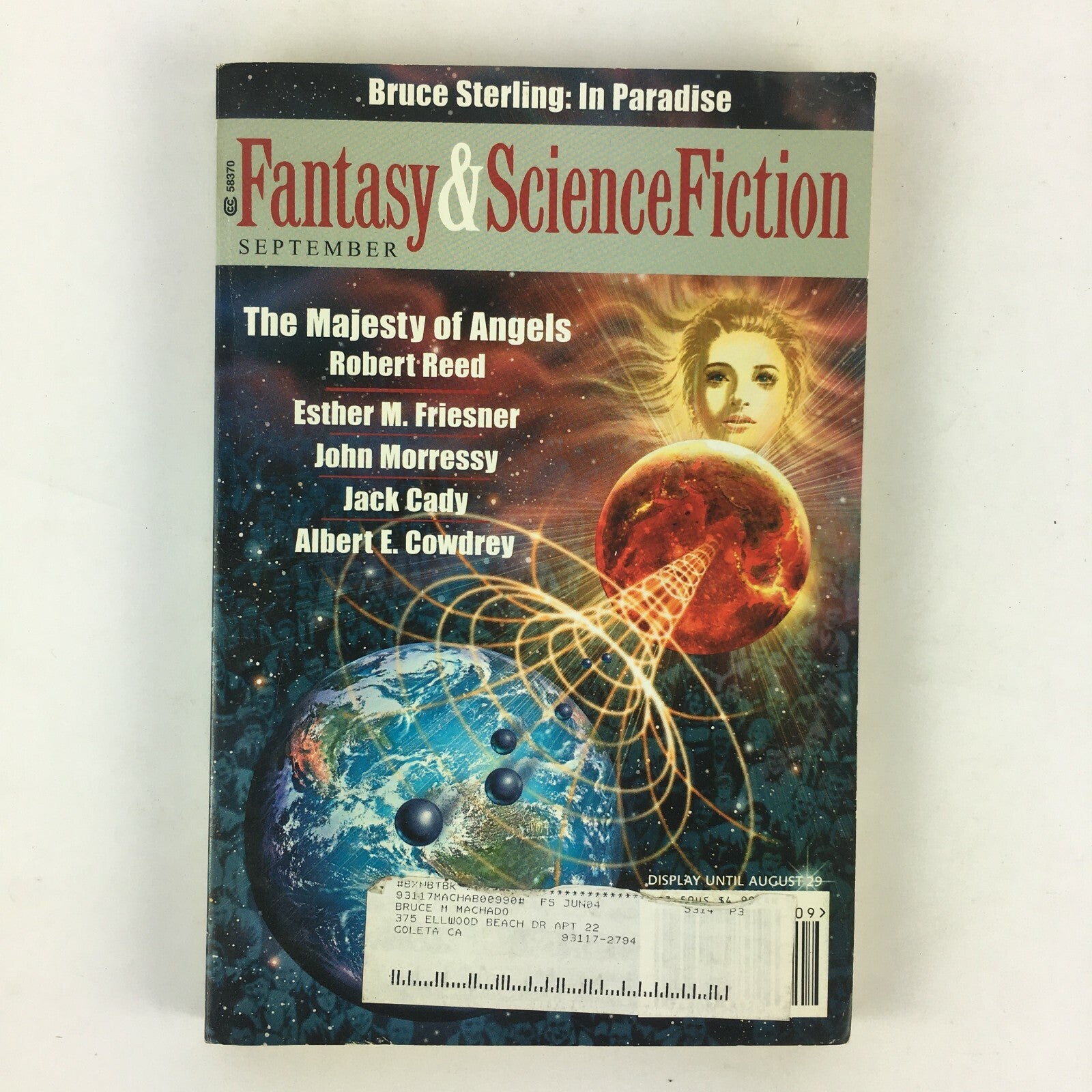 September Fantasy & Science Fiction The Majesty of Angels Robert Reed Jack Cady