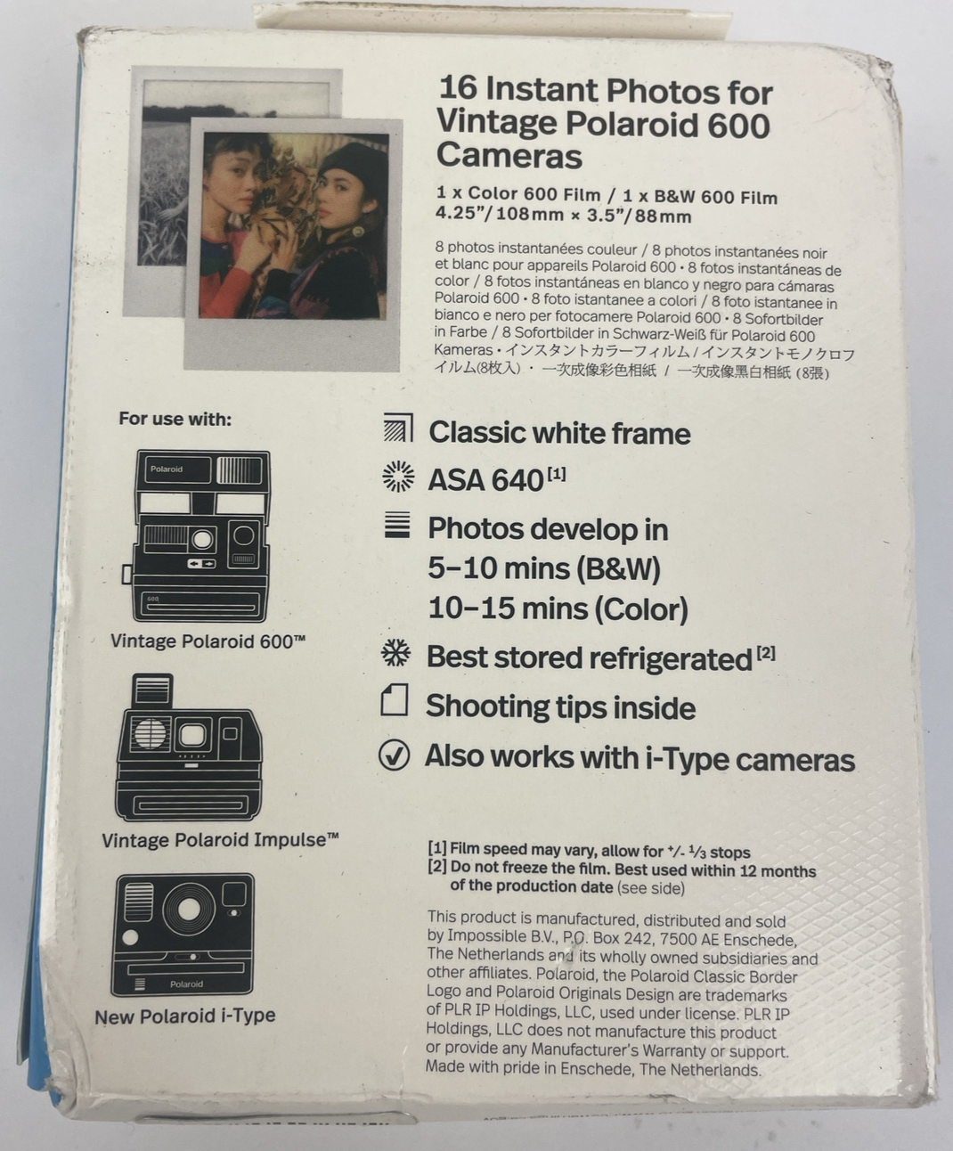 Polaroid Originals Black and White / Color 600 Film Set 16 Exposures