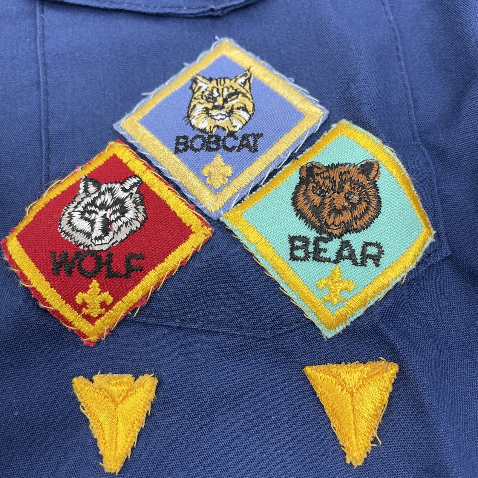 SD Boy Scouts of America BSA Youth Shirt Blue Size 12 w 11 x Sewn on patches