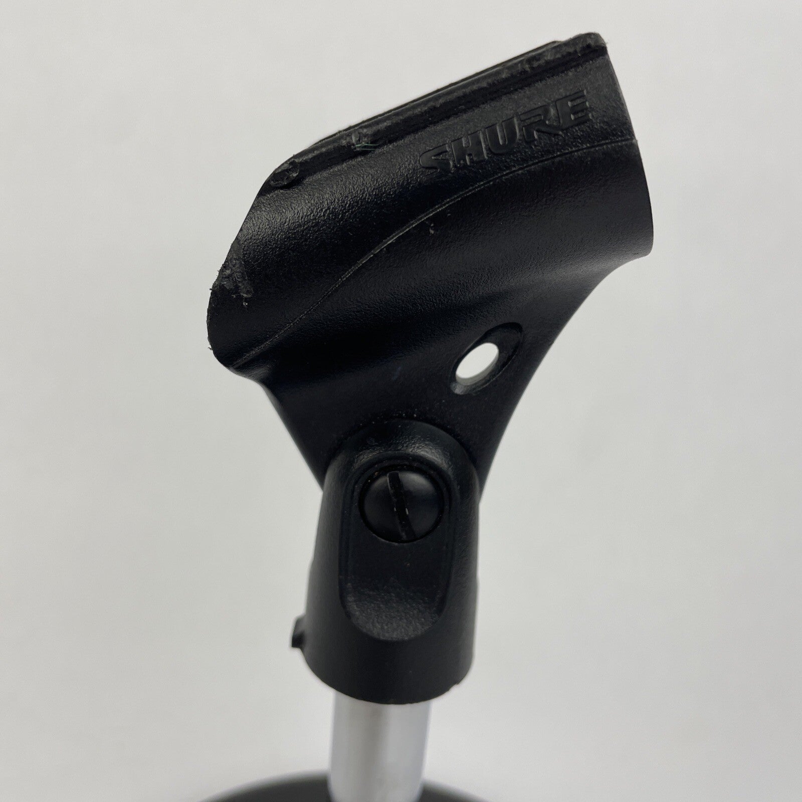 Vintage OEM Atlas DS-5 Microphone desk stand D7-5 DS-10 w Shure Mic Clip     4