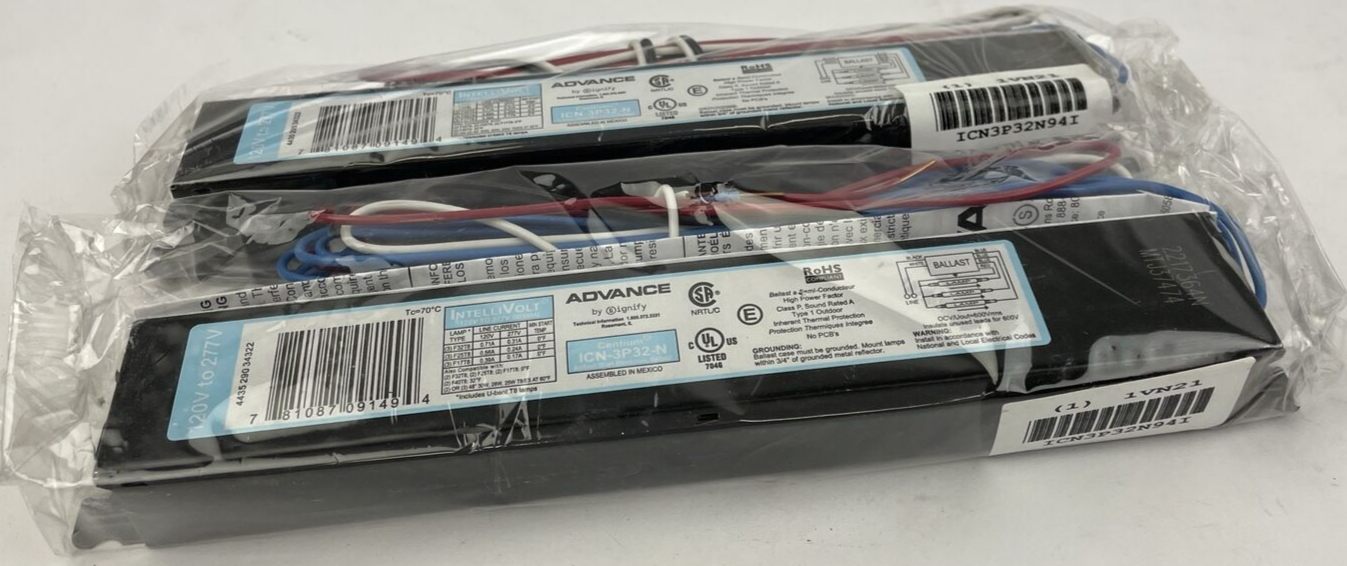 Lot of 2 x Brand New Philips Advance IntelliVolt Centium ICN-3P32-N - LOOK