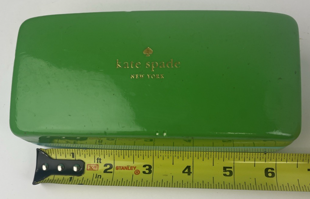 Kate Spade Glasses Sunglasses Case Blue Green Designer New York Hard Shell Felt