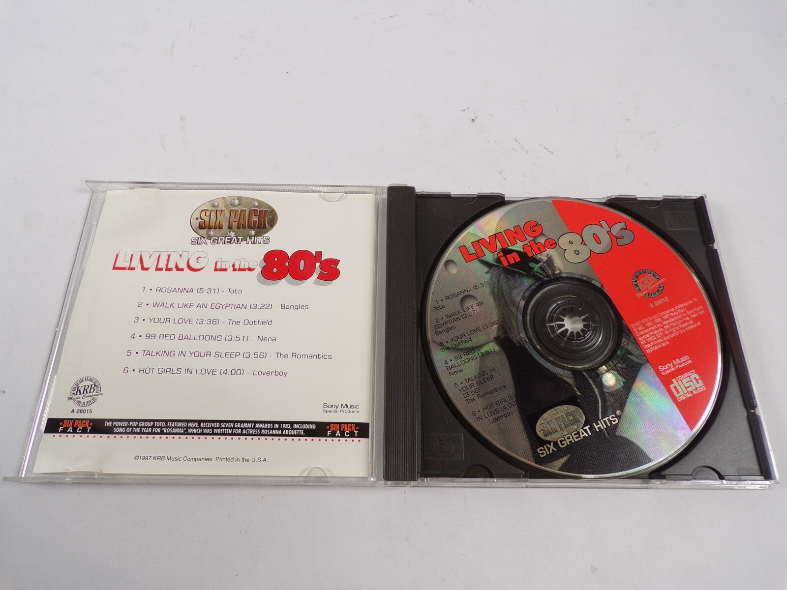 Living In The 80's Rosanna Walk Like Any Egyptian Your Love 99 Red Balloon CD#48