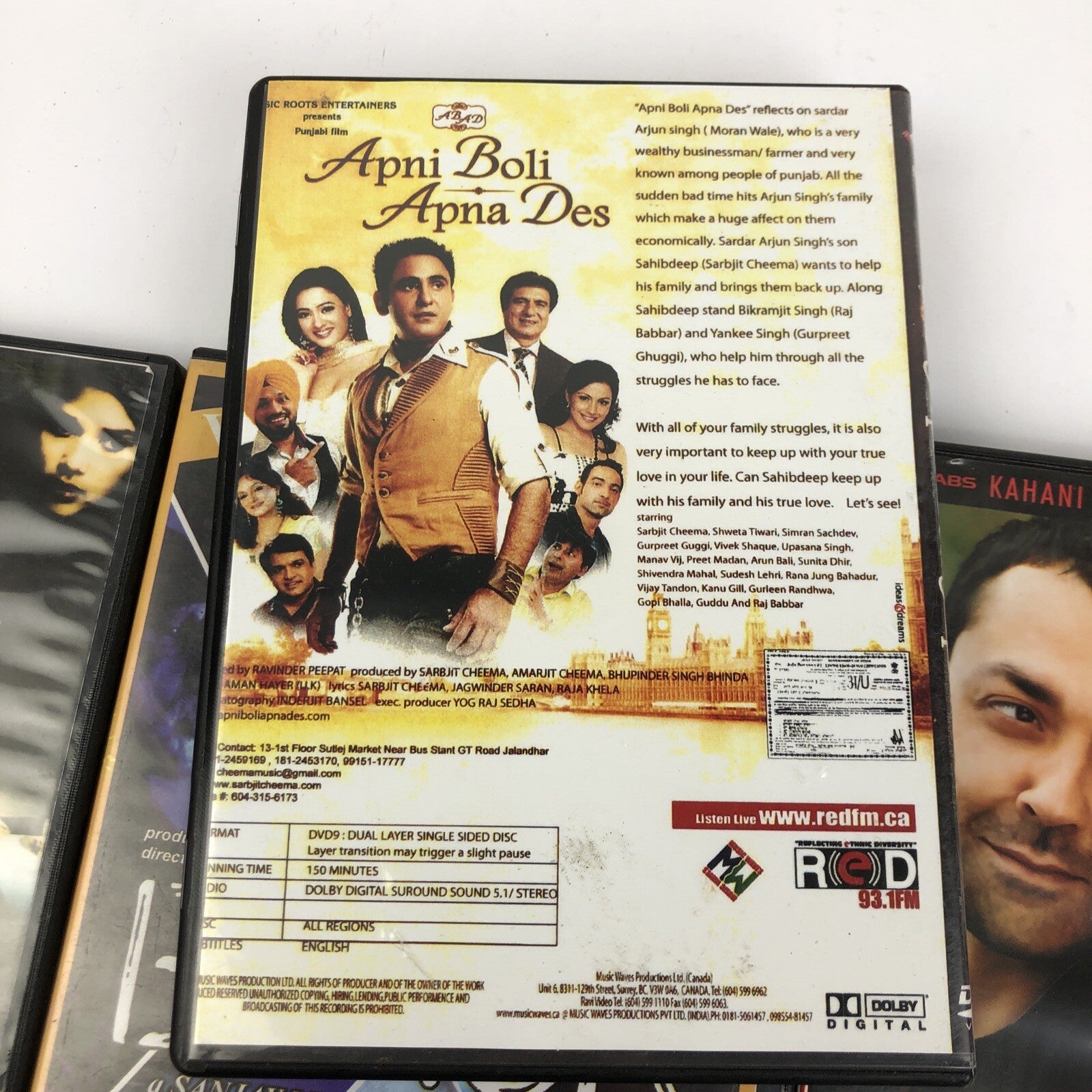 6 x Bollywood DVD + CD MUKHBIIR APNI BOLI APNA DES BLACK CHAMKU MUMBAI MERI JAAN