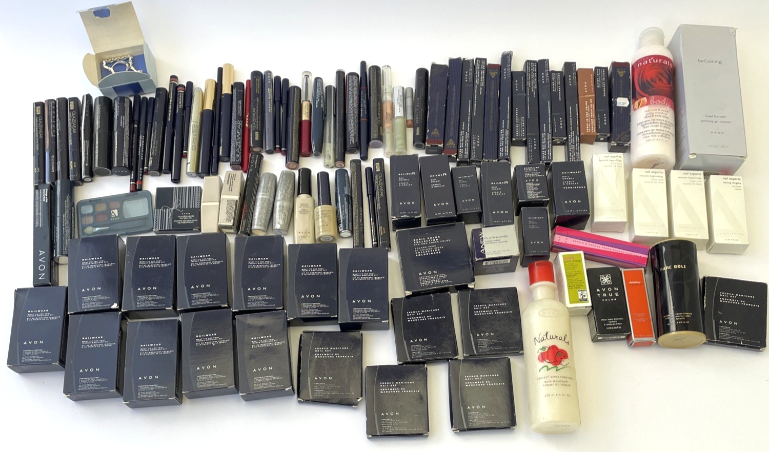 Avon Huge Lot Of 100+ AVON ANEW Cremes Make Up Glazewear Blush Nailwear Lipstick