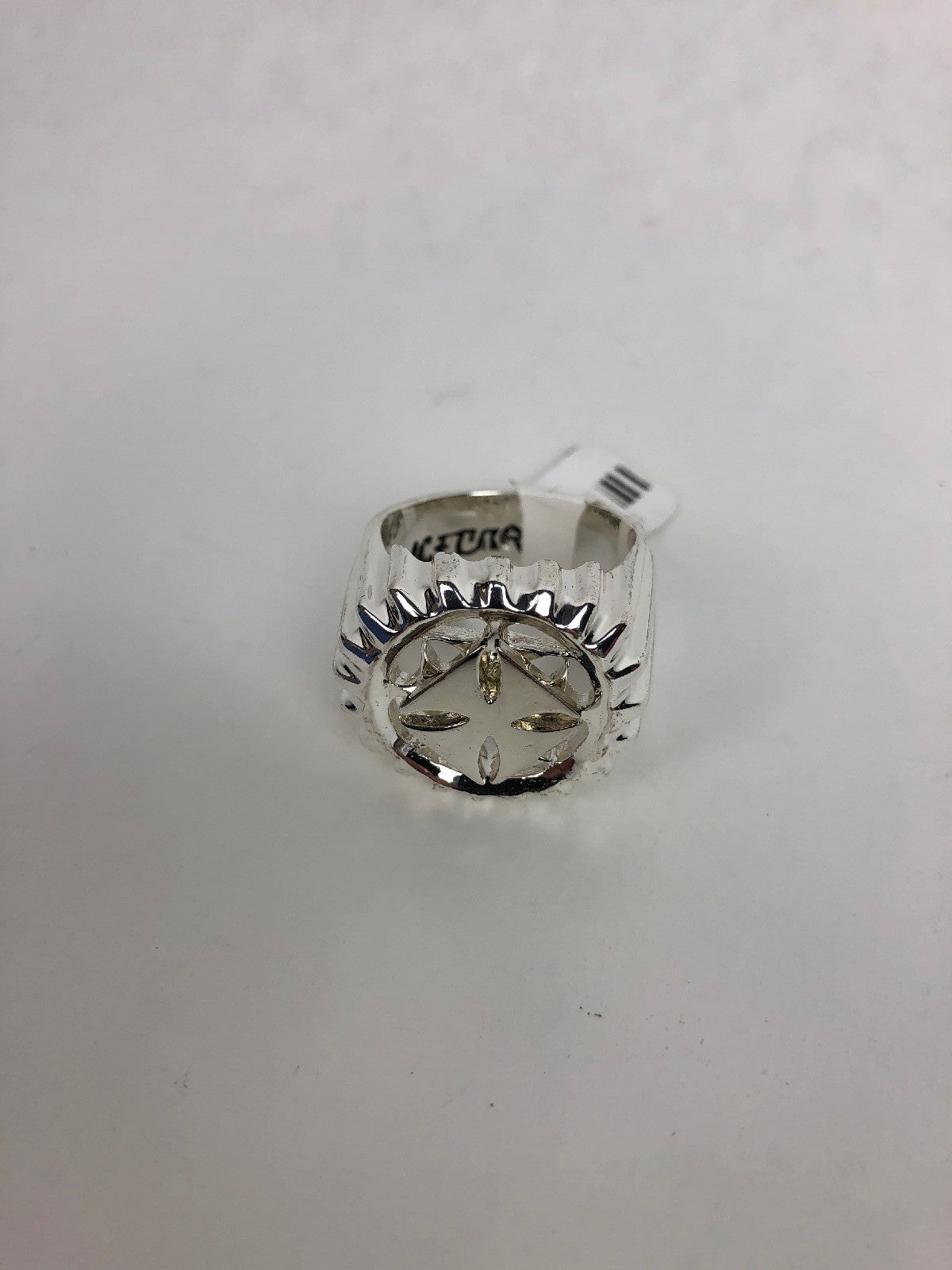 Mens STAINLESS NO FEAR BIKER Ring IRON Cross Motorcycle Sprocket Spinner Size 11