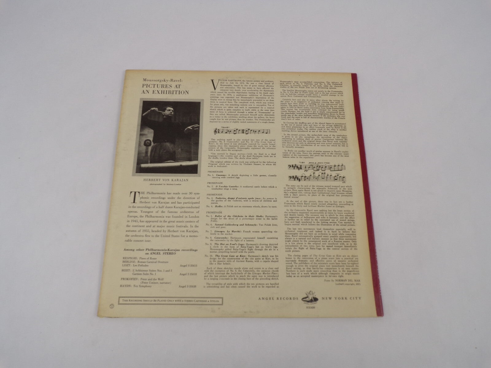 Moussorgsky Ravel Pictures At An Exhibition Herbert Von Karajan Vinyl Record