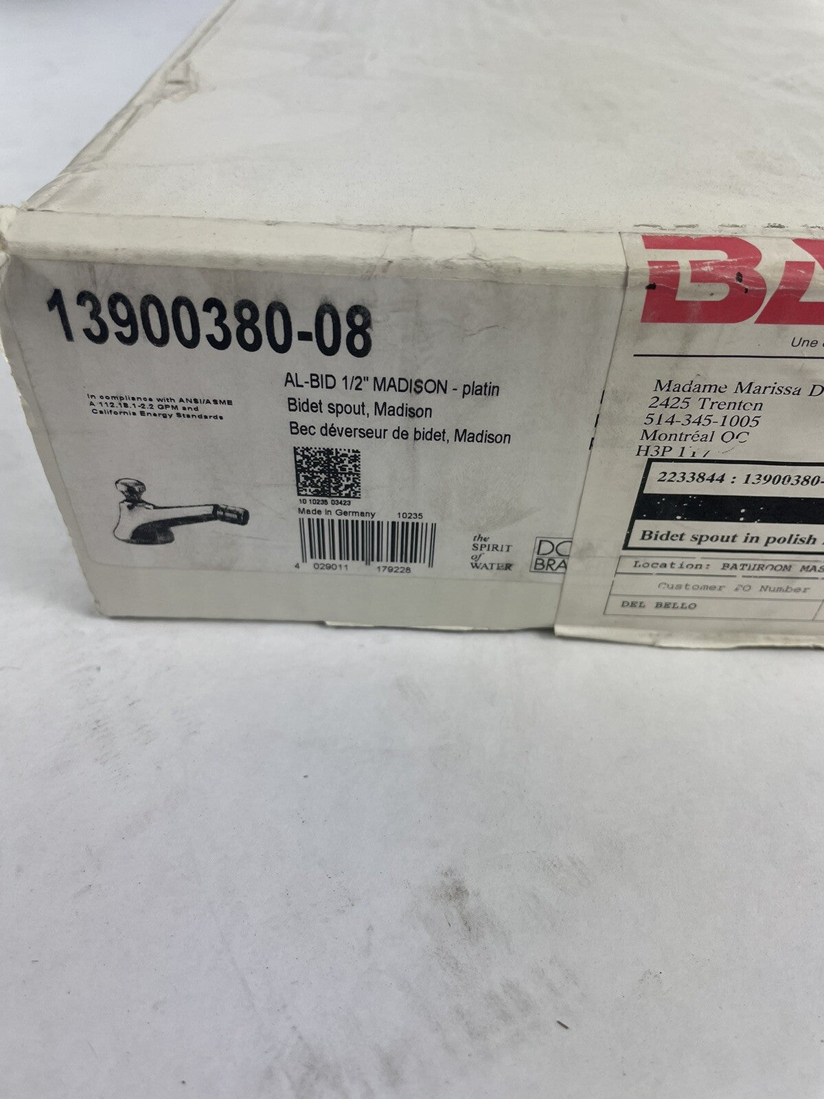 Dornbracht Madison 13900380 single hole bidet spout chrome finish
