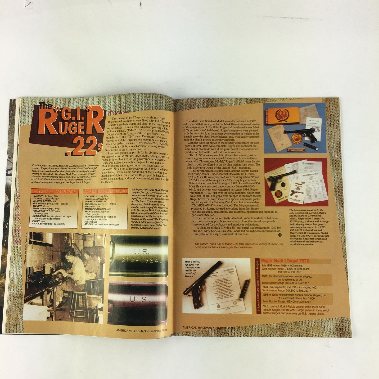 December 2001 American Rifleman Magazine Fast Faster Fastest The .300 Magnums 