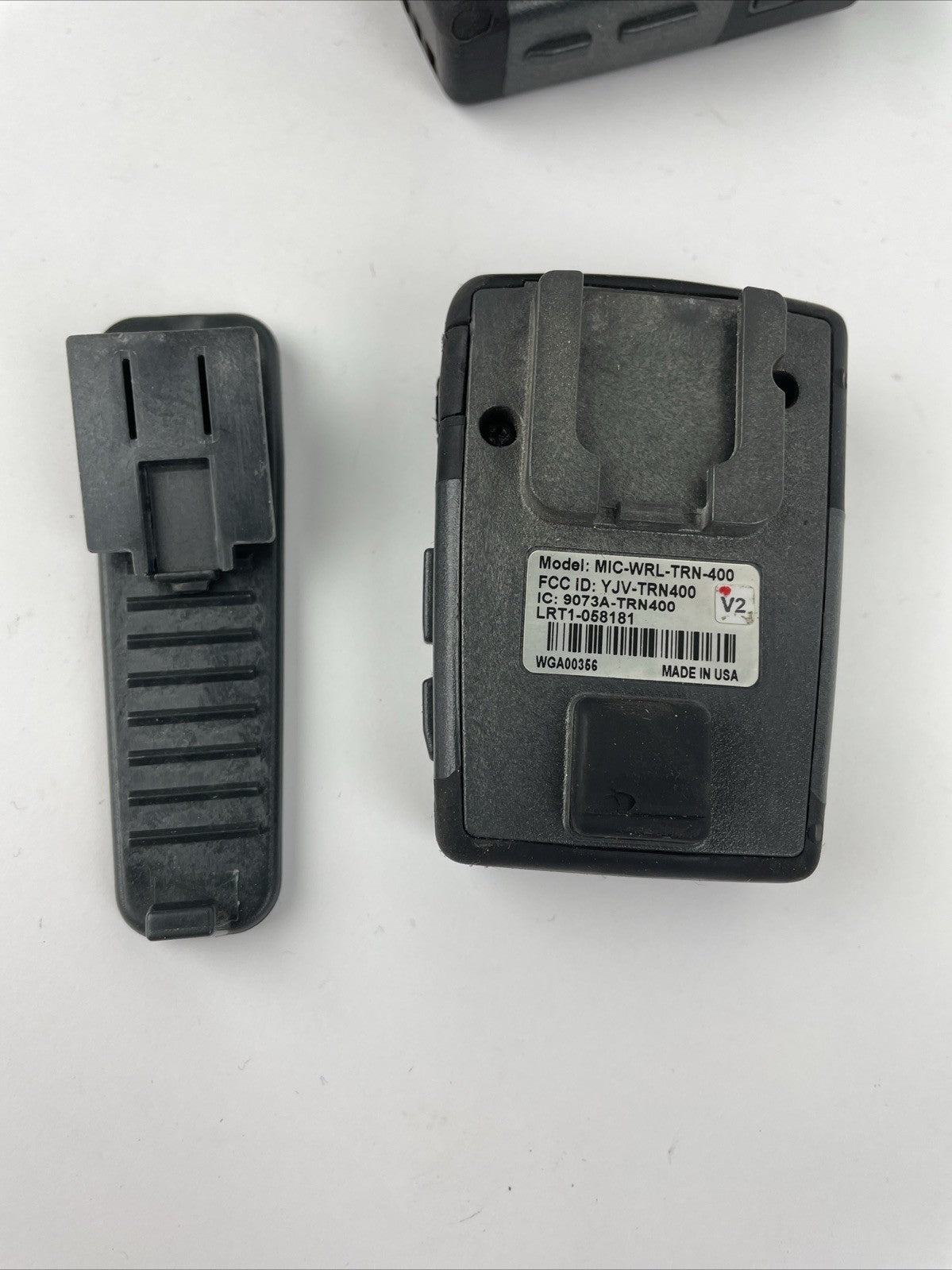 2 x Watchguard wireless microphone device belt clip and charger MIC-WRL-TRN-400