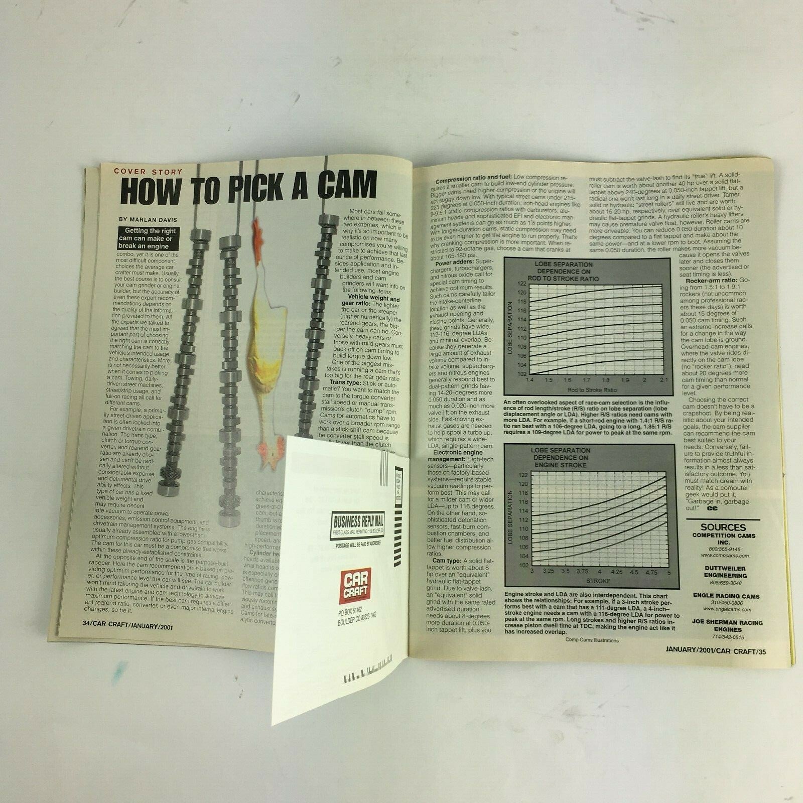 January 2001 Car Craft Magazine Cams What's Best For You 500-Horse Pontiac 4551