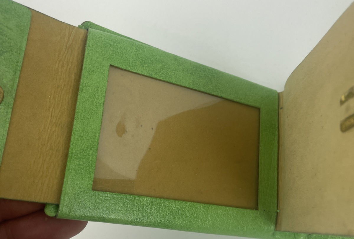 Vintage Princess Gardner Green Leather French Purse Bifold Wallet