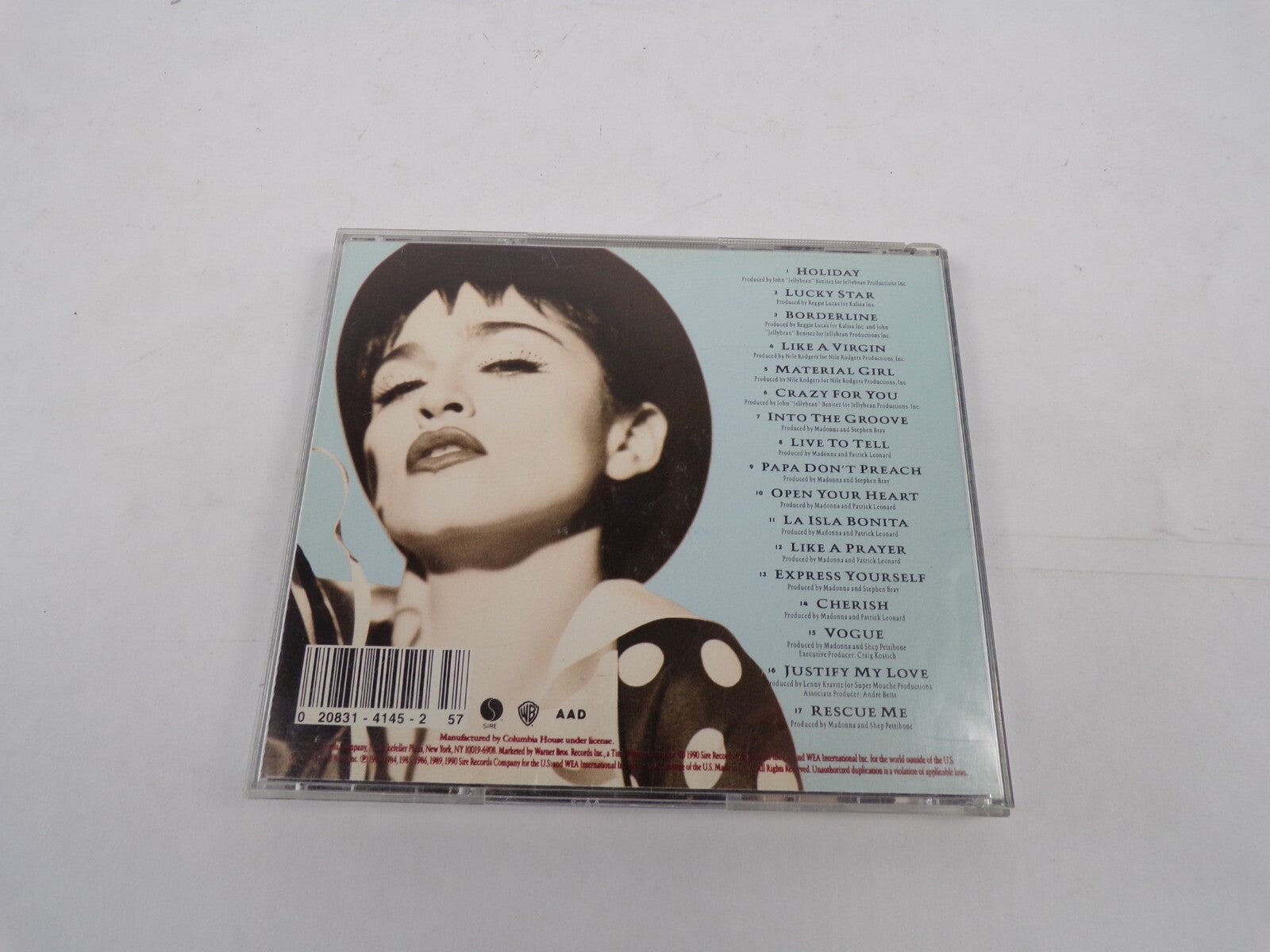 The Immaculate Collection Madonna Holiday Lucky Star Borderline Like A VirgCD#25