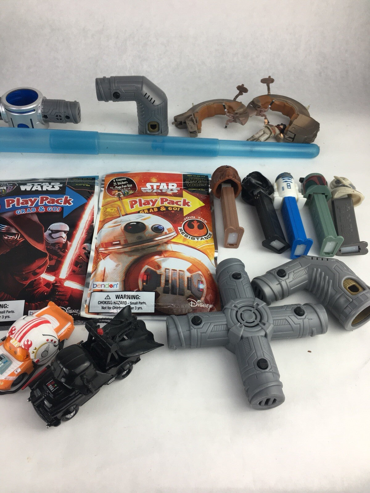 Huge Star Wars Lot of 25 Assorted Figures Weapons and Promo Items - LOOK