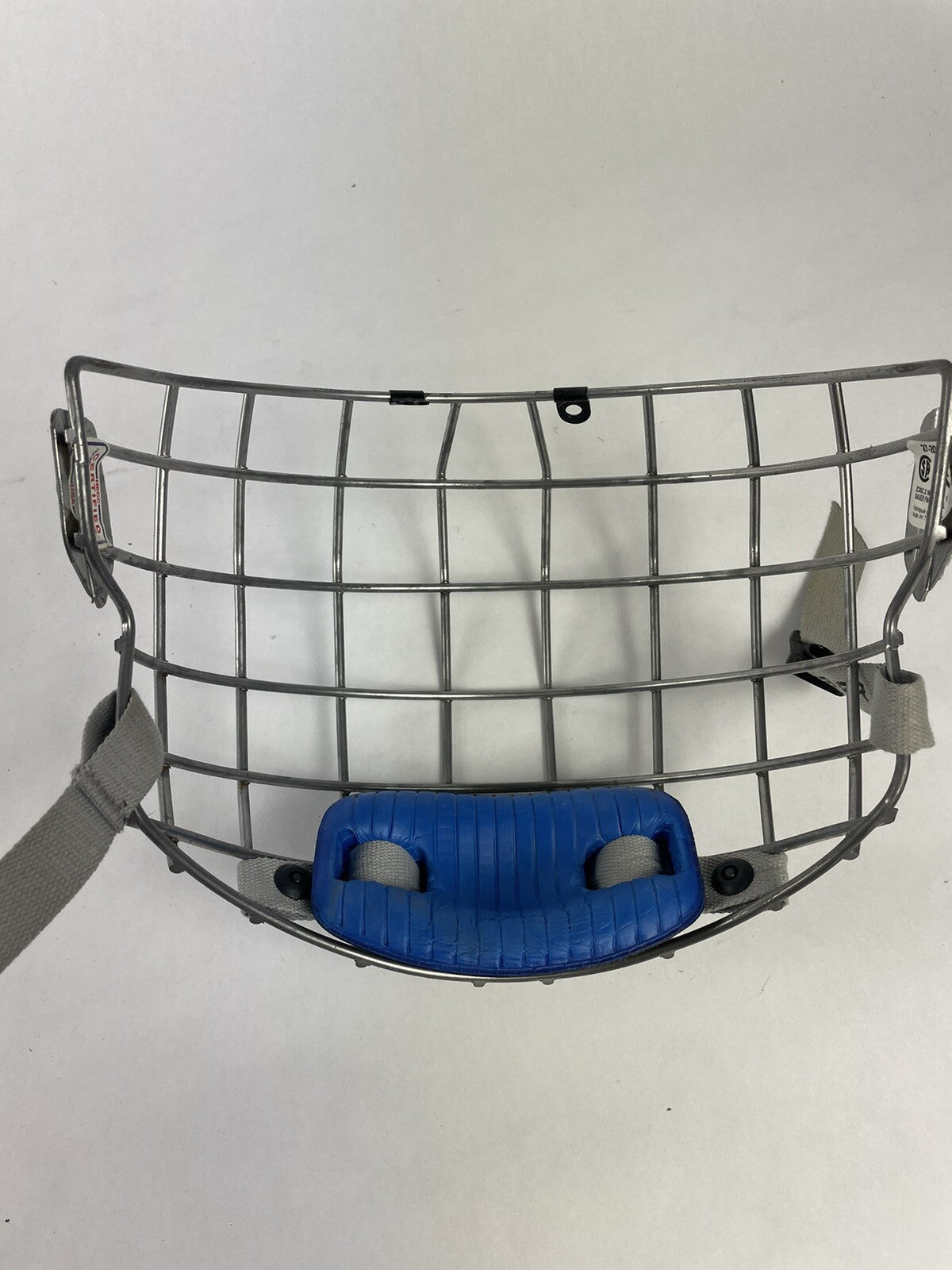 Nike Bauer True Vision II FM4500 small gray hockey cage facemask with chin cup and straps