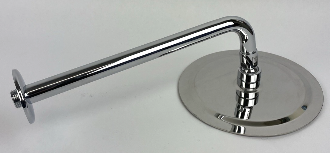 Nikles rainfall shower head with 12 inch extension arm and flange polished chrome 7.75 inch