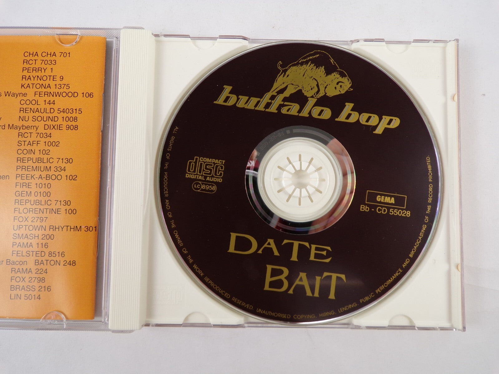 Date Bait Buffalo Bop There's Gonna Be Rockin Tonight CD #18