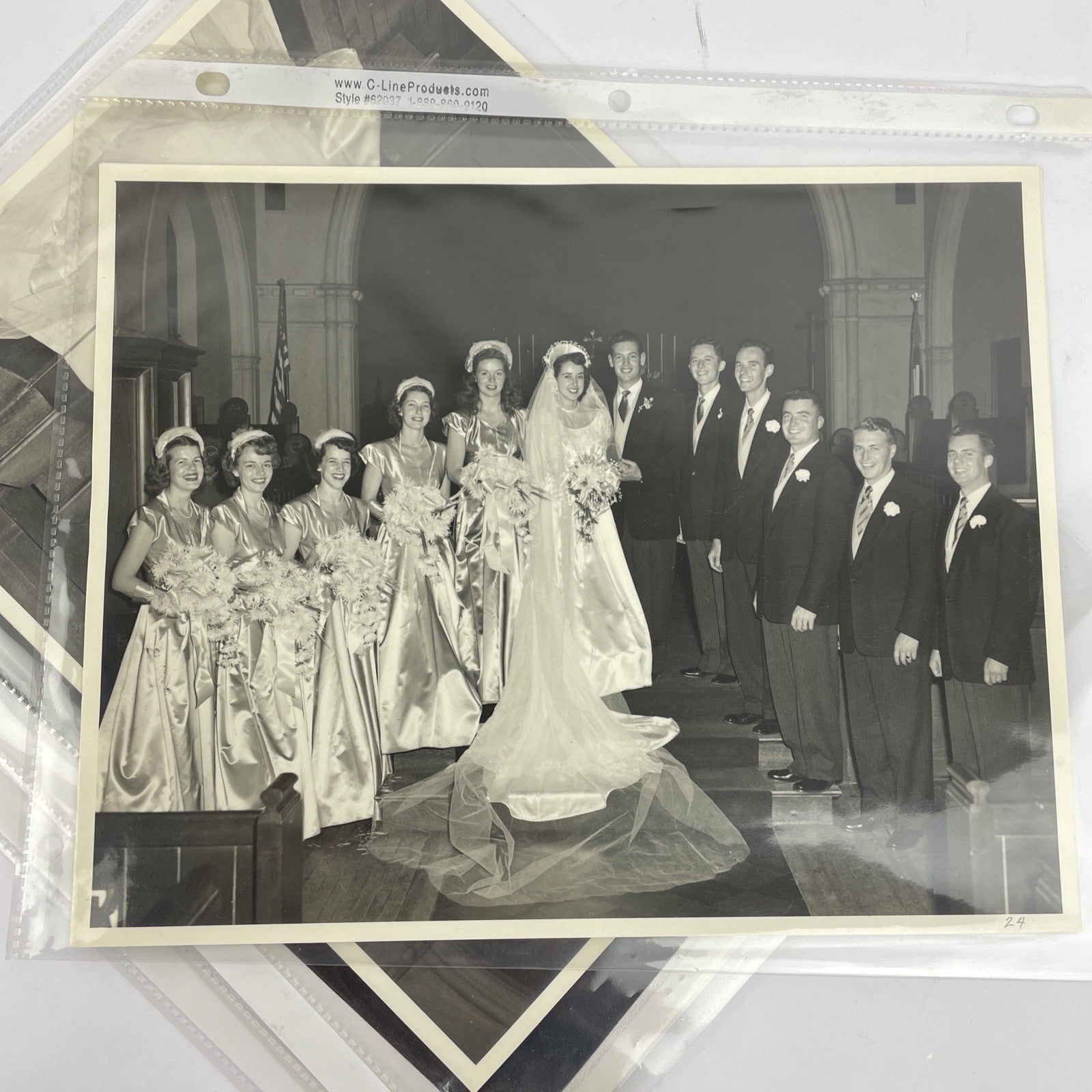 Vintage Large Photos Lot of 2 American Family Wedding Party 1960s Pictures 8x10