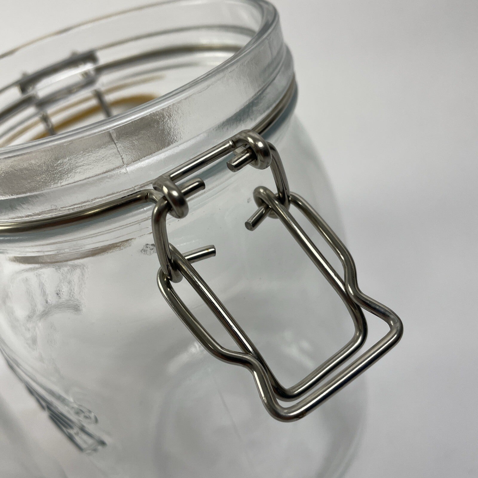 2 x Embossed Kilner  Square Glass Hinged  Canning  Candy Jar Canister Mason Like