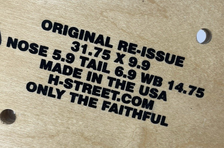 RON ALLEN Original RE-Issue Deck, H-Street Skateboards Made in the USA - Signed