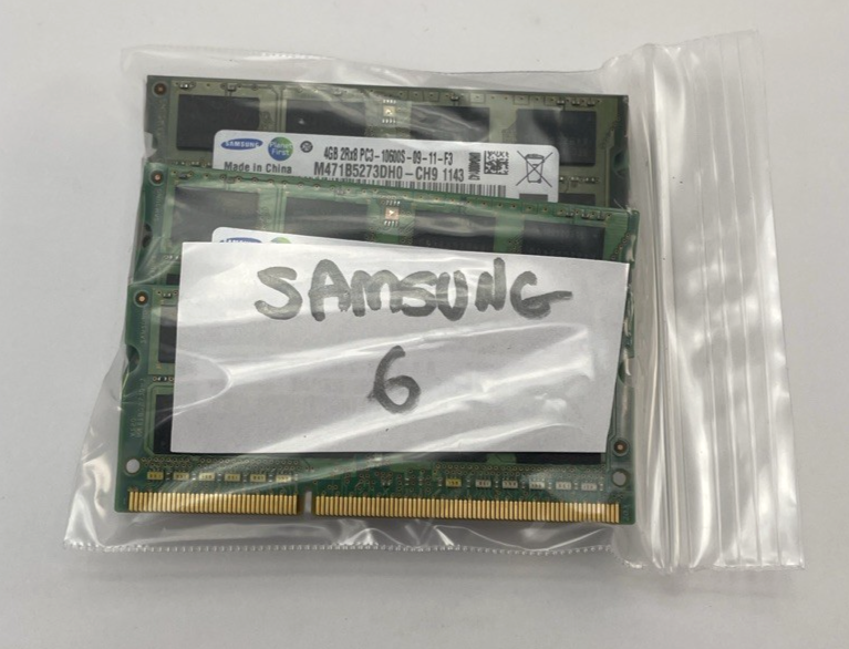 Samsung 4GB 2Rx8 PC3-10600S-09-11-F2 Memory Lot of 6