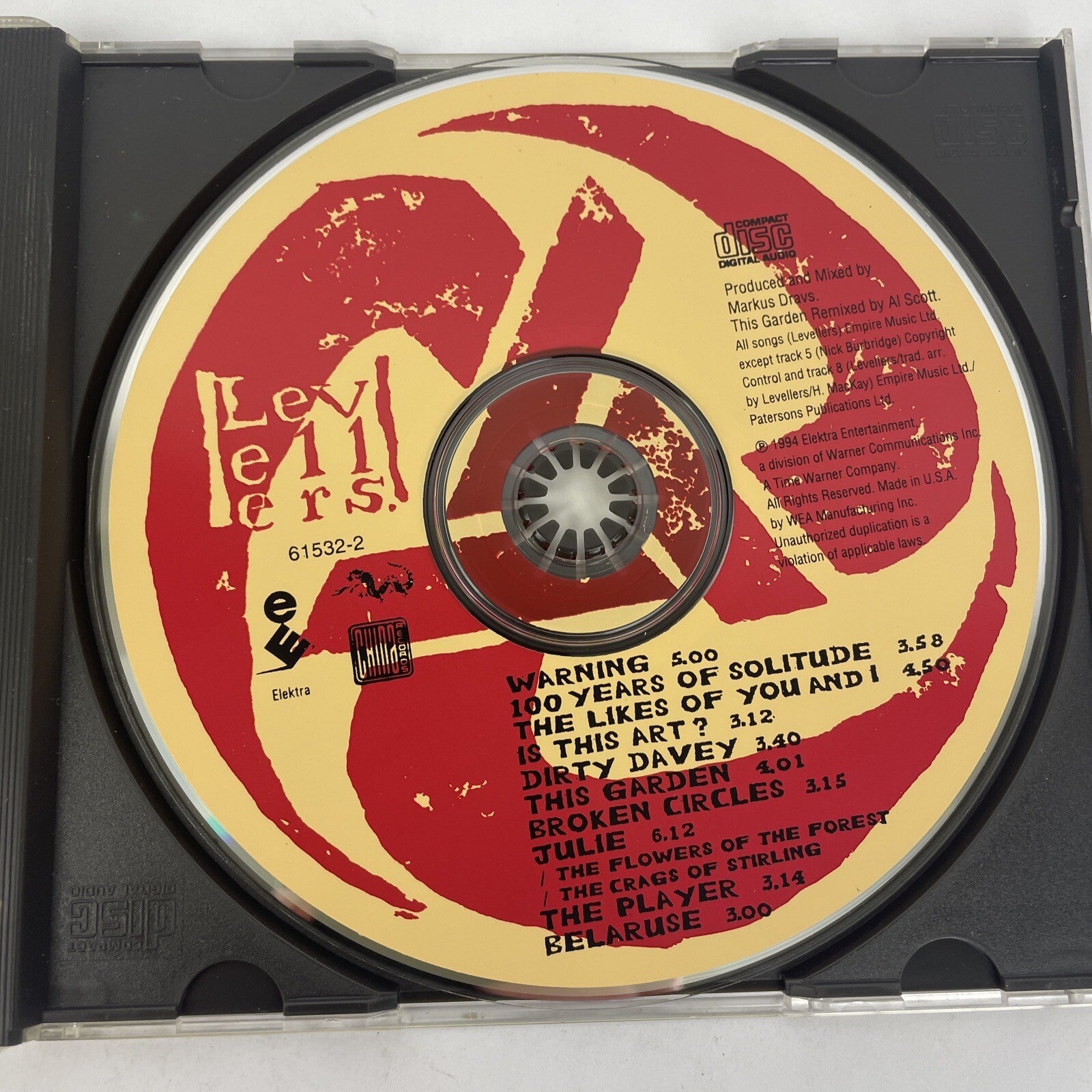 " Levellers " Self-titled - Digital Audio CD PROMO Copy 1994 Electra Records - L