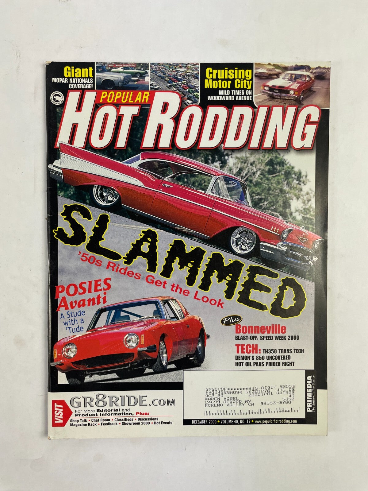 December 2000 Hot Rodding Magazine Slammed 50s Rides Get The Look Posies Avanti
