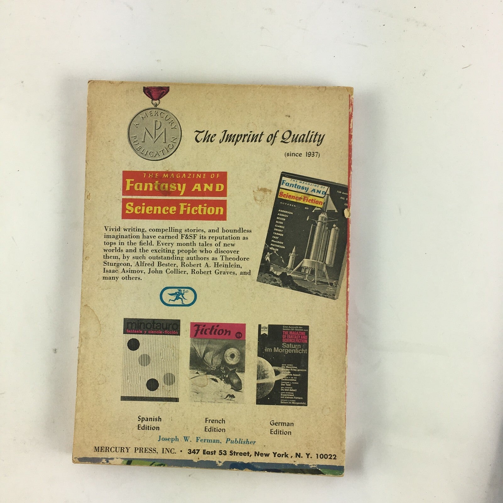 May Fantasy&Science Fiction Magazine Ben Bova Ron Goulart Phyllis Gotlies